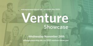 Cover photo with the 2021 Venture Showcase logo