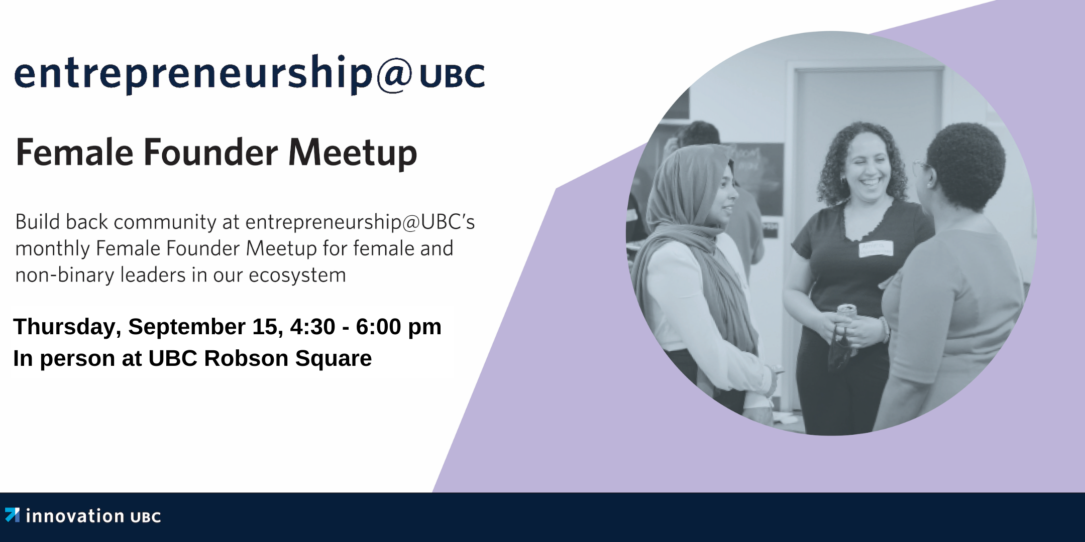 graphic saying 'september female founder meetup'