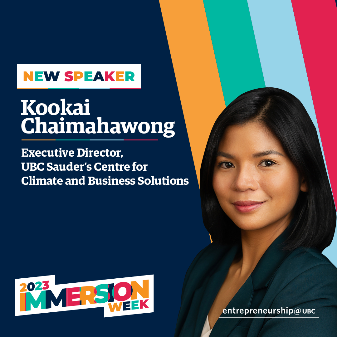 Kookai Chaimahawong - Executive Director, UBC Sauder's Centre for Climate and Business Solutions