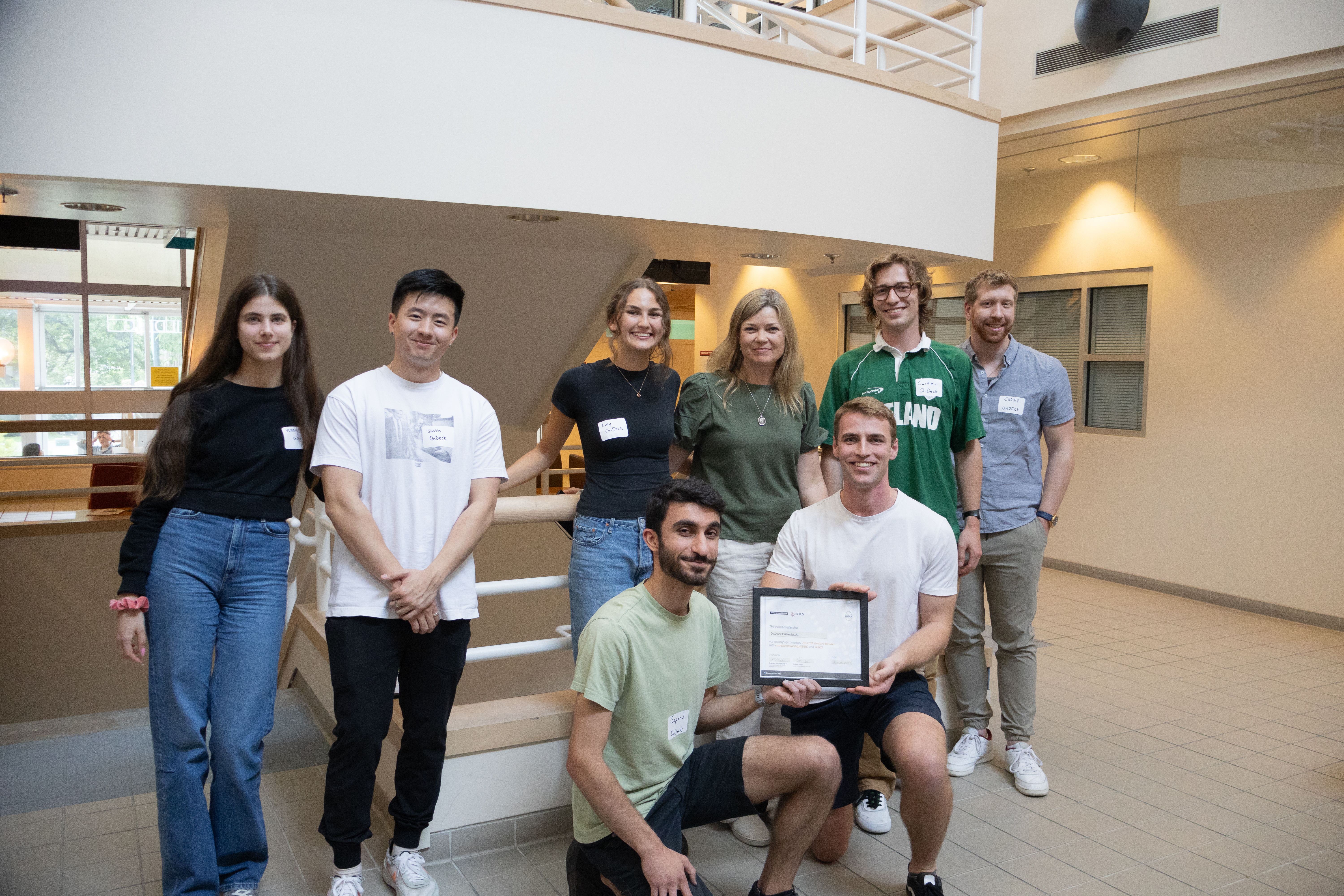 OnDeck Fisheries AI team receiving their award.