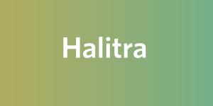 Halitra Logo against the backdrop of our Venture Showcase green gradient