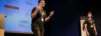 Arnav Mishra of DYNE presenting at the 2021 Venture Showcase