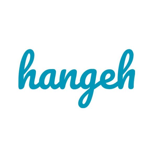 Hangeh Logo it is teal in colour and the text is fun and captivating 